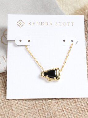 Kendra Scott • Cheer Gold Black Agate Necklace